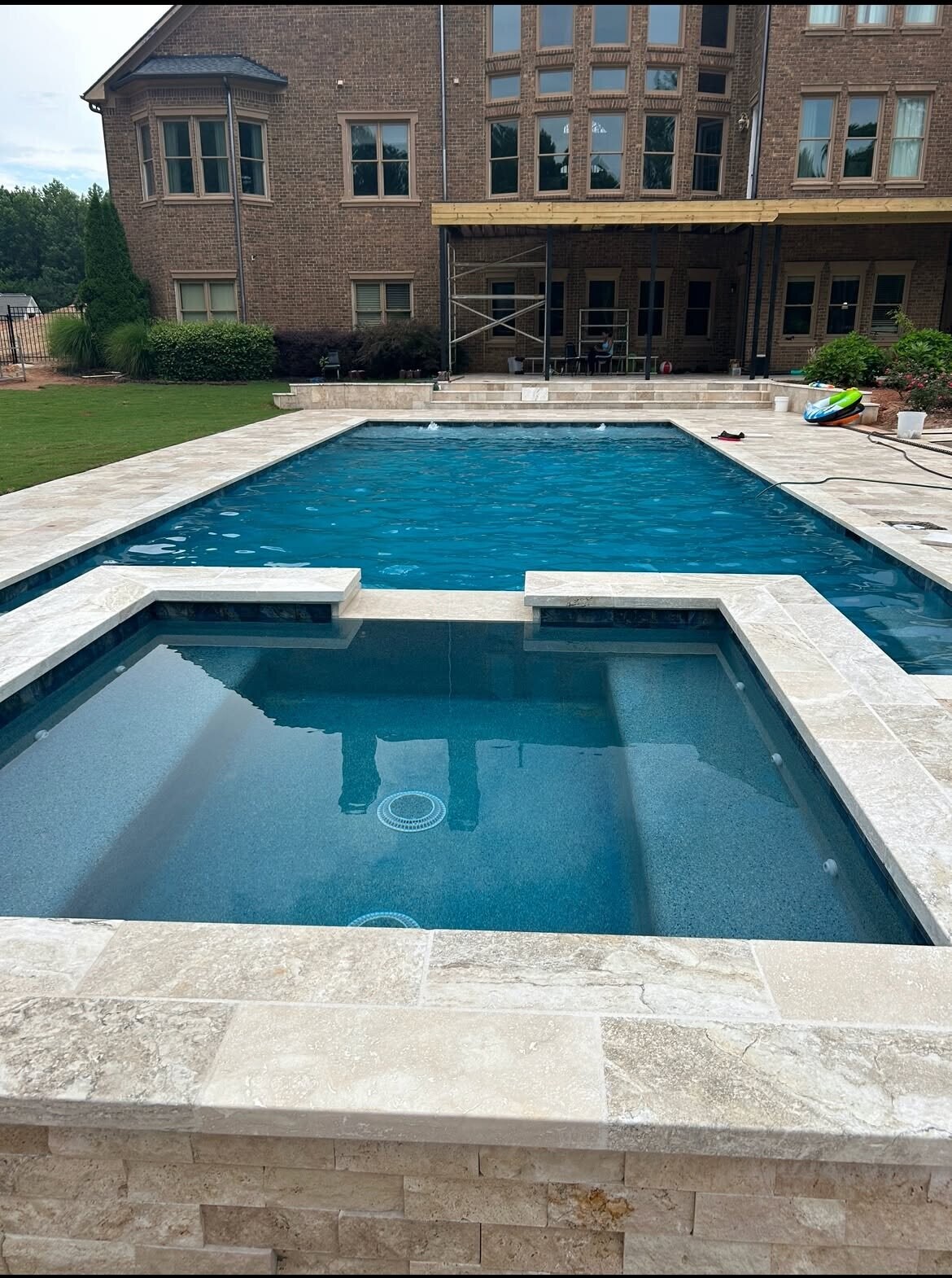 Luxury pool and spa with clean water